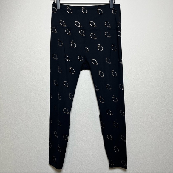 Beyond Yoga Women Lemon Leggings Large Black Ankle High Rise‎ Sparkle Casual - Picture 1 of 8